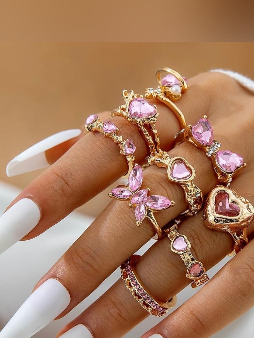 14K Gold Plated Stackable Rings Set
